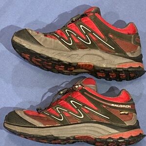 Salomon Red and Black Trail Sneakers